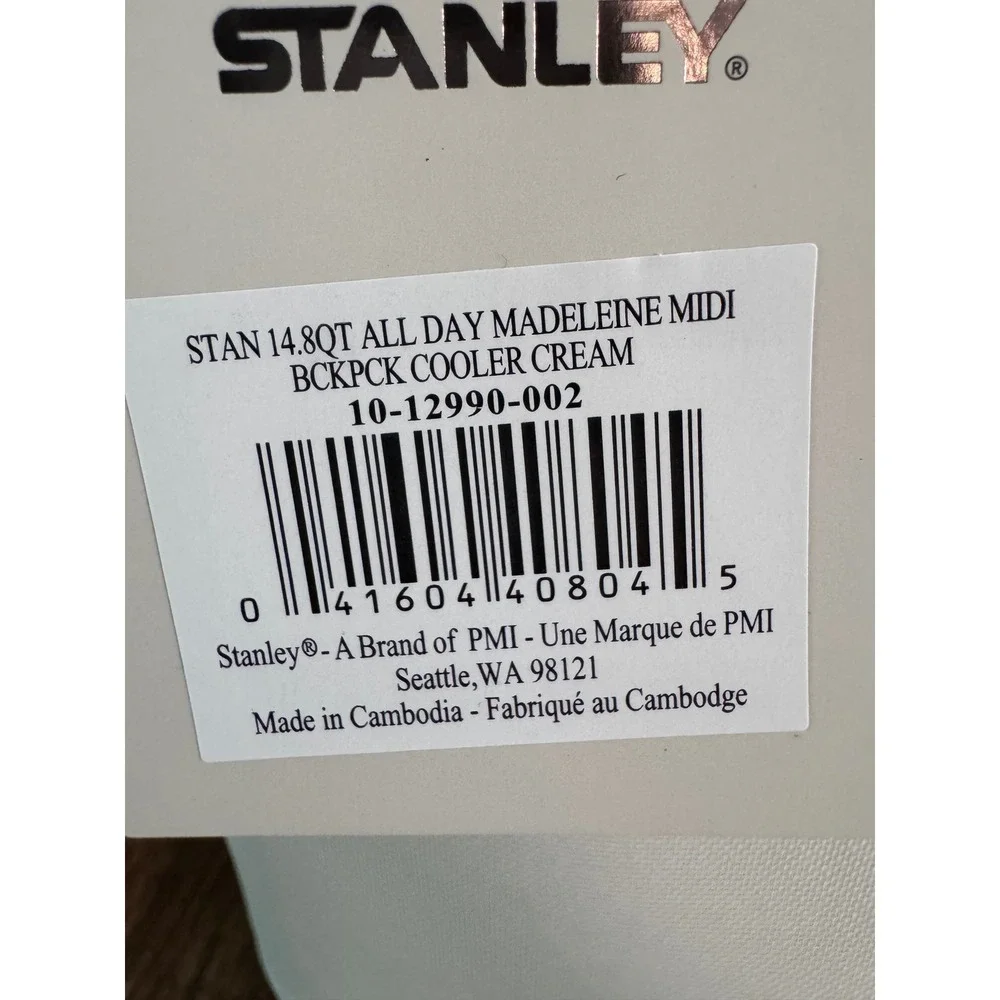 Stanley All Day Madeleine Midi Backpack Cooler Cream 14.8QT 10-12990-002 NEW